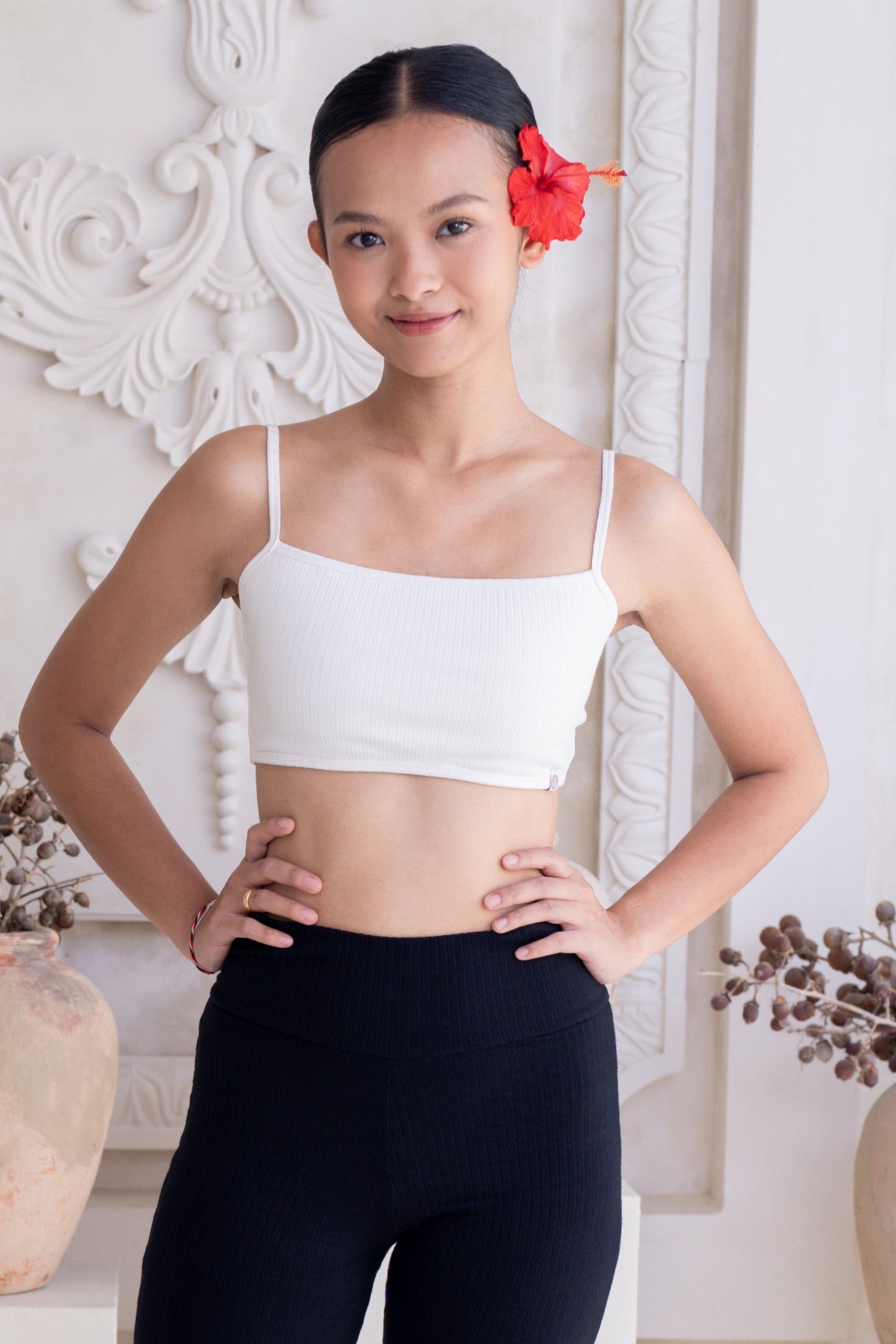 Tara Ribbed Top - Crème