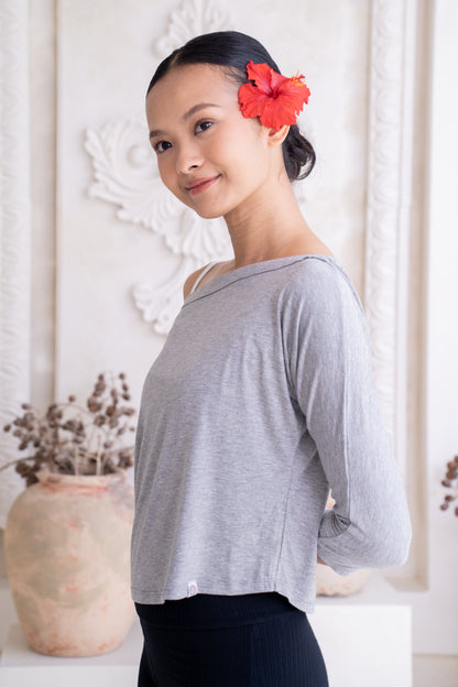 Nadi Off-Shoulder Drape - Fog