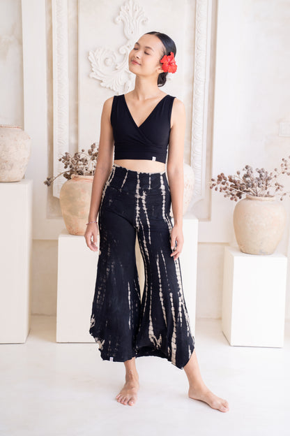 Chandra Flare Pants - Tie-dye Black