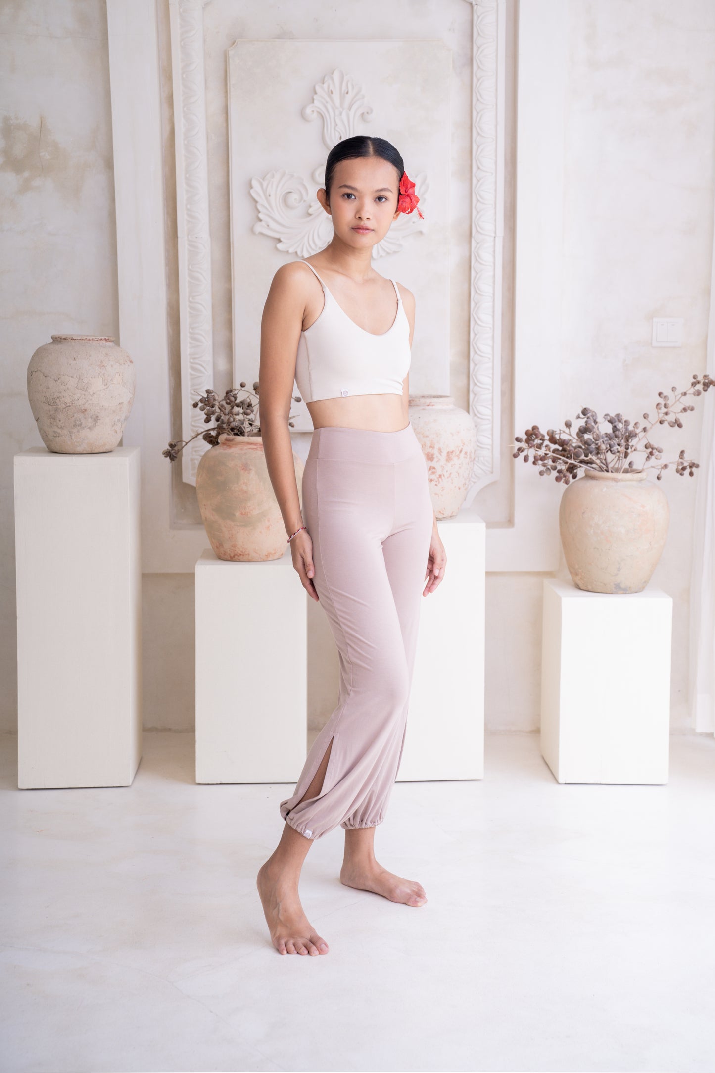Sita Jogger Pants with Slit - Sand