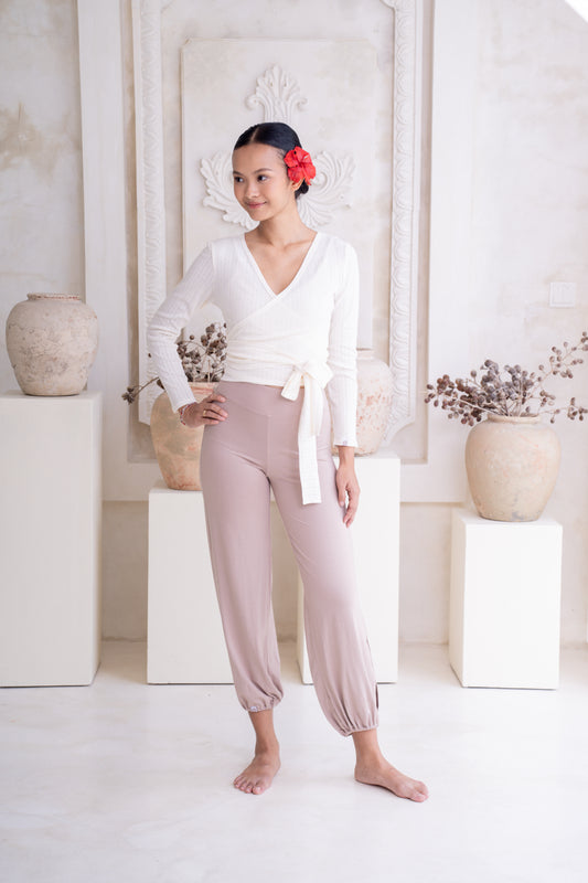 Sita Jogger Pants with Slit - Sand