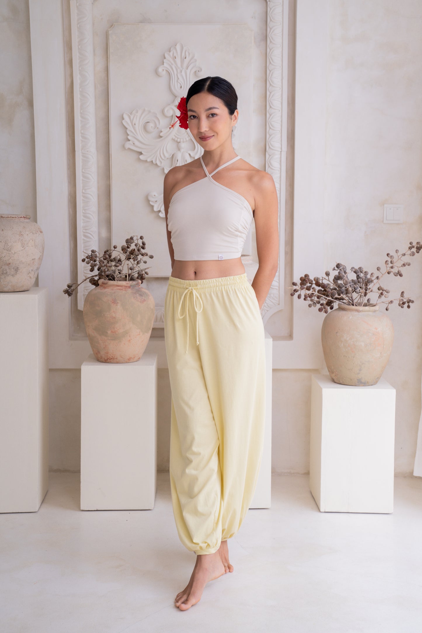 Soma Wide Joggers - Lemon