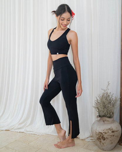 Chetna Flare Pants with Slit - Black