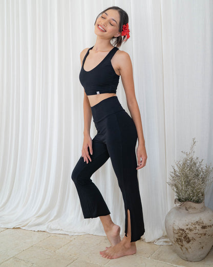 Chetna Flare Pants with Slit - Black
