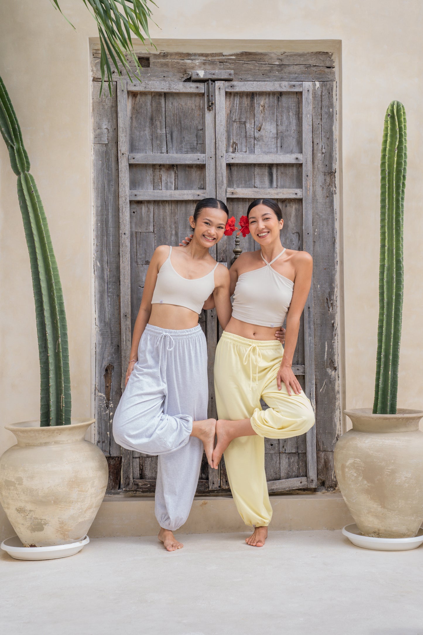 Soma Wide Joggers - Lemon
