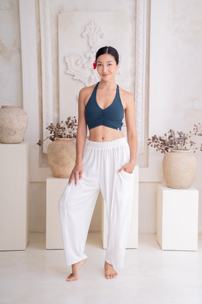 Maya Draped Pants with Pockets - Coconut Milk