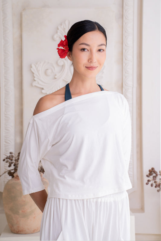 Nadi Off-Shoulder Drape - Coconut Milk