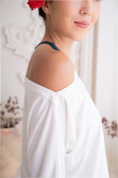 Nadi Off-Shoulder Drape - Coconut Milk