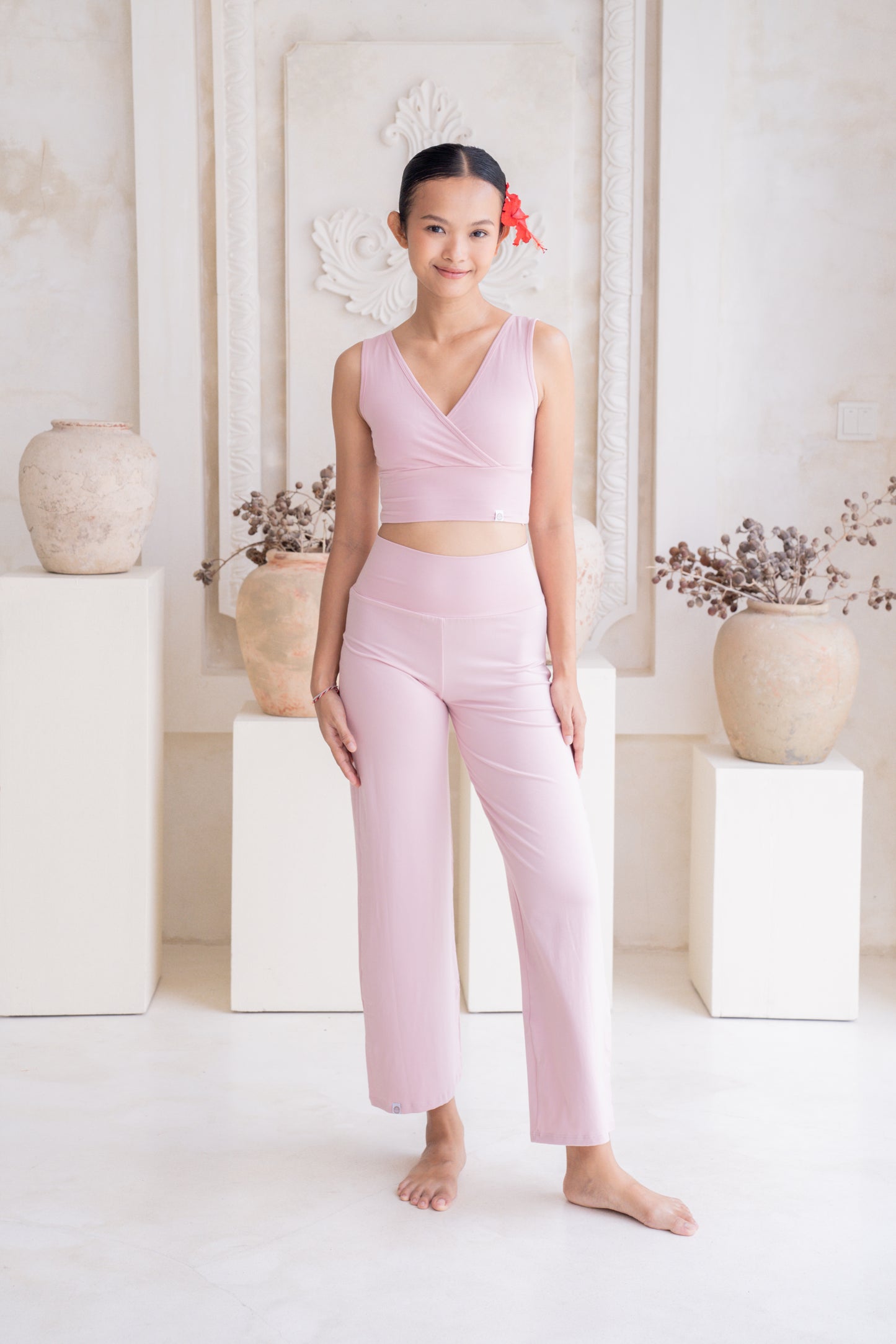 Mana Straight Pants - Cherry Blossom