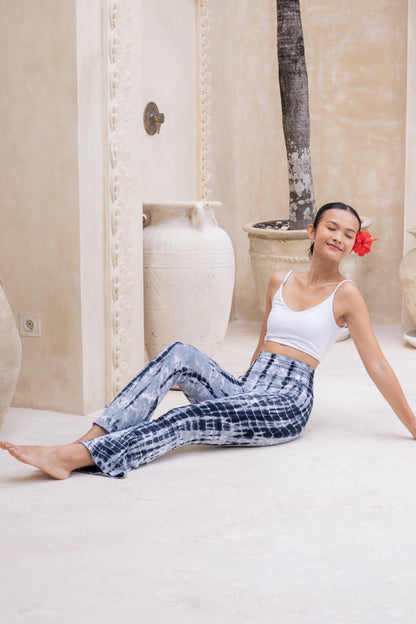 Sadhana Flare Pants - Tie-dye Baby Blue