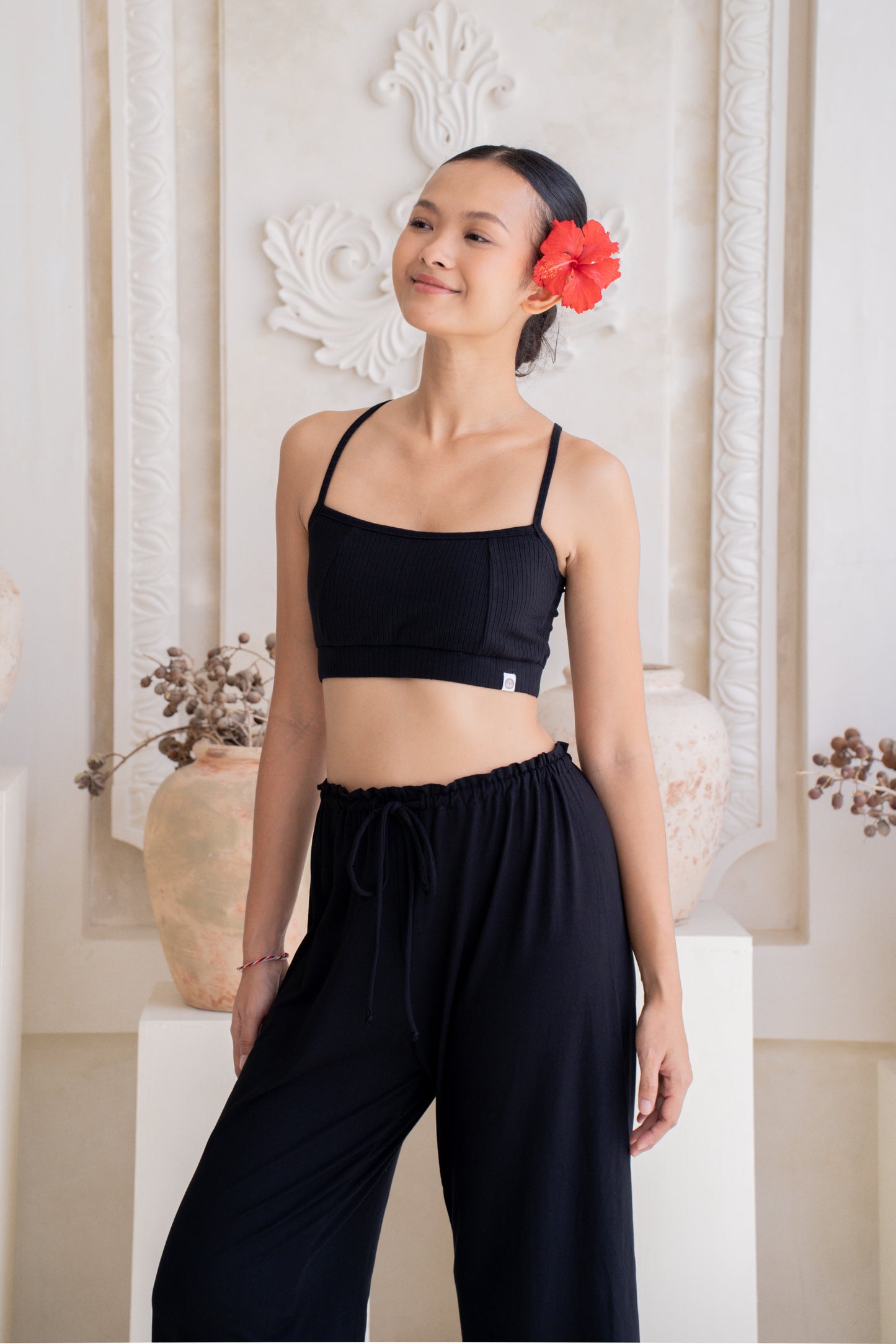 Vira Ribbed Top - Noir
