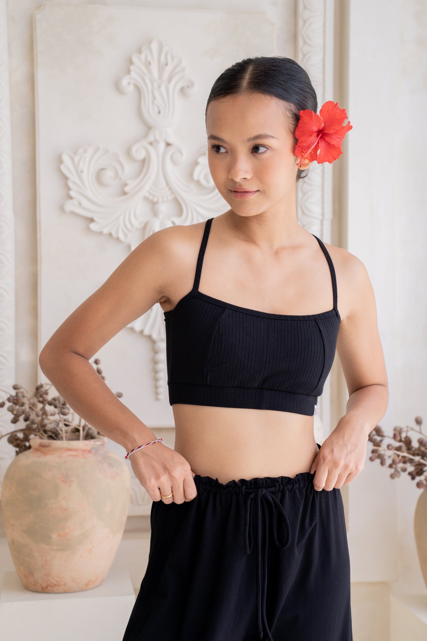 Vira Ribbed Top - Noir