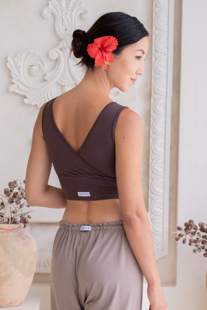 Drishti Wrap Top - Chocolate