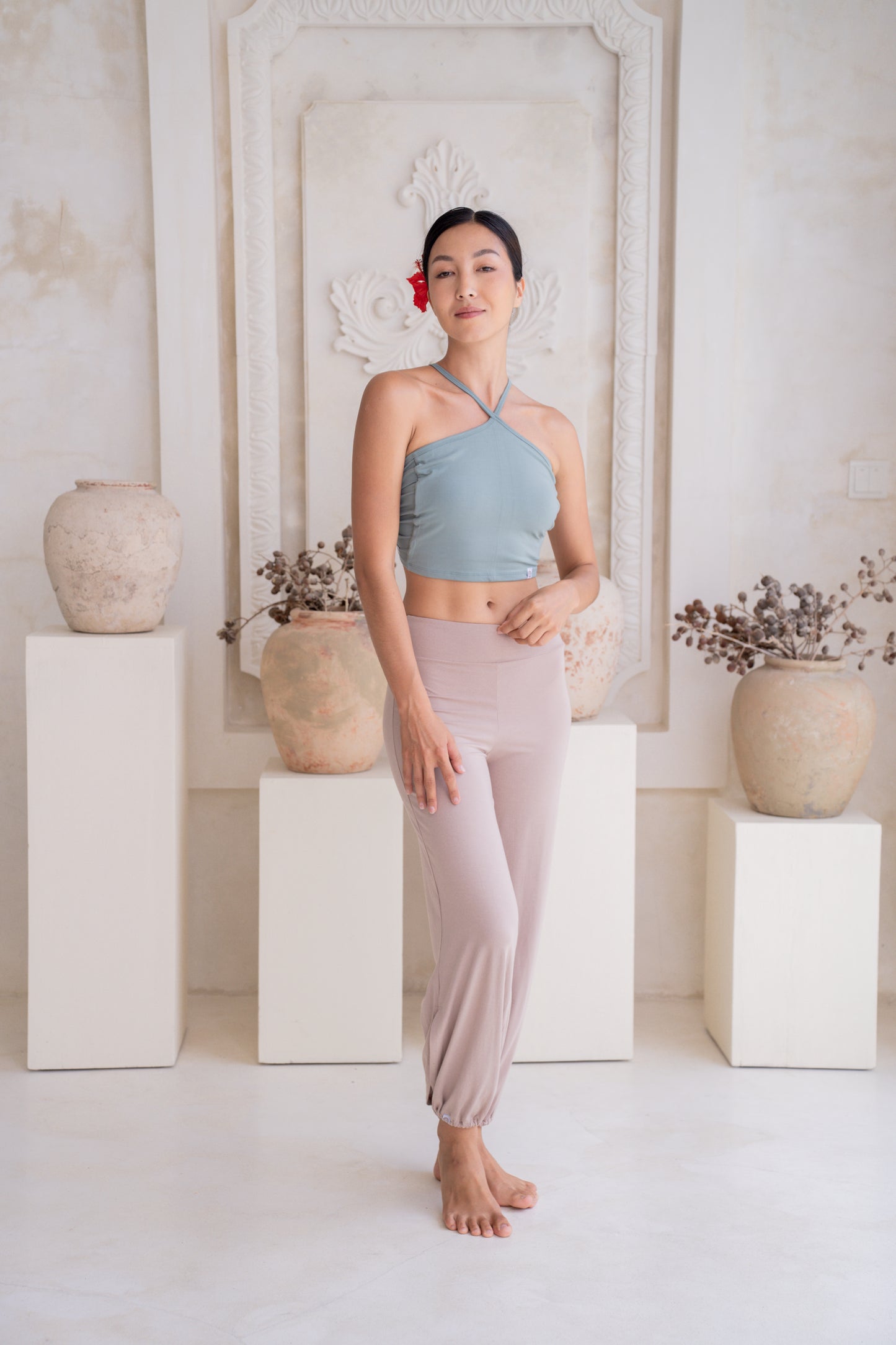 Sita Jogger Pants with Slit - Sand