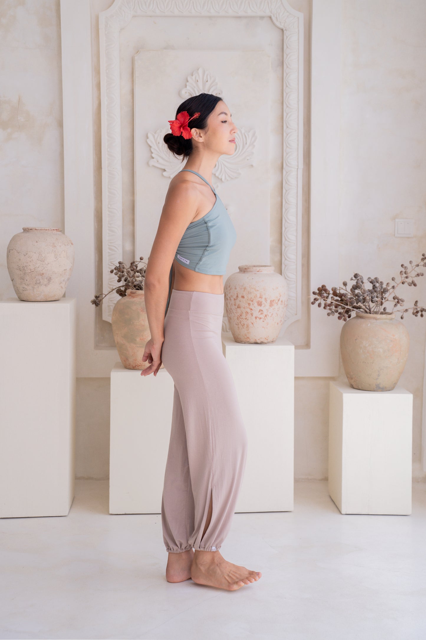 Sita Jogger Pants with Slit - Sand