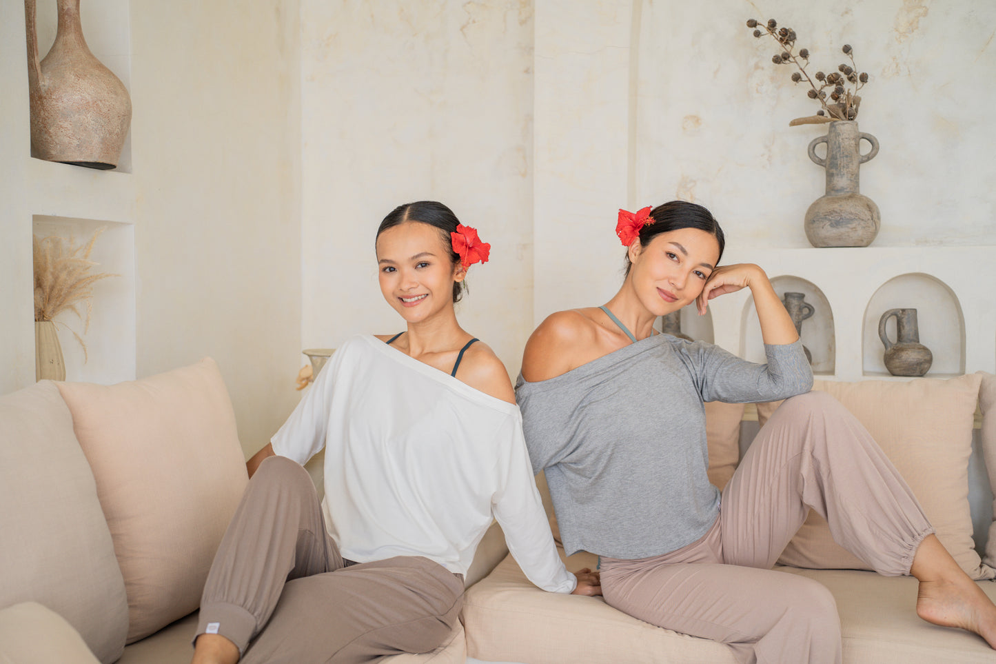 Nadi Off-Shoulder Drape - Fog