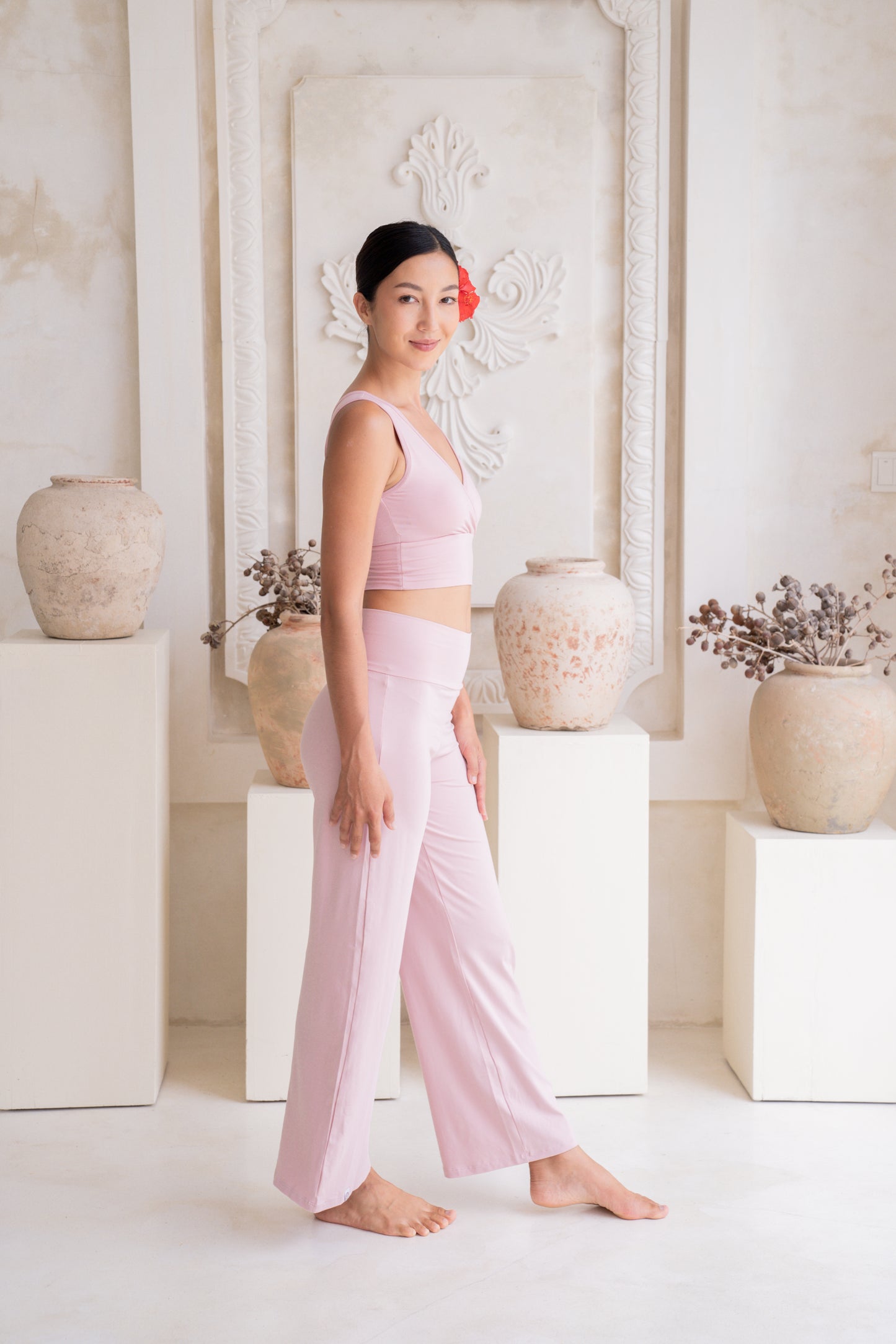 Mana Straight Pants - Cherry Blossom