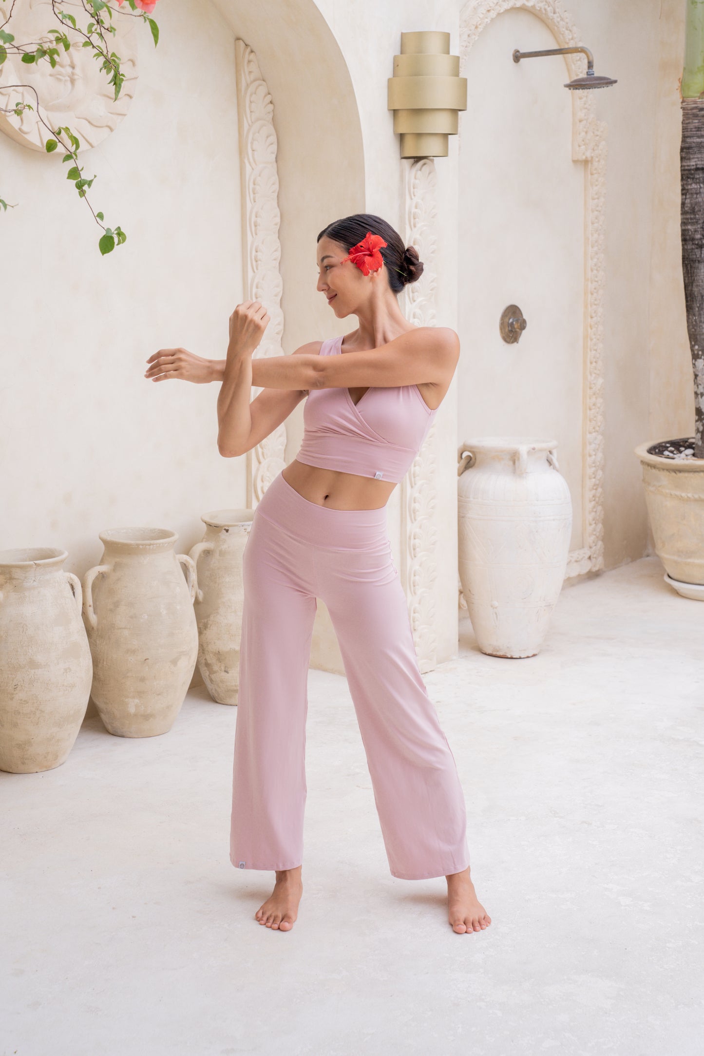 Mana Straight Pants - Cherry Blossom