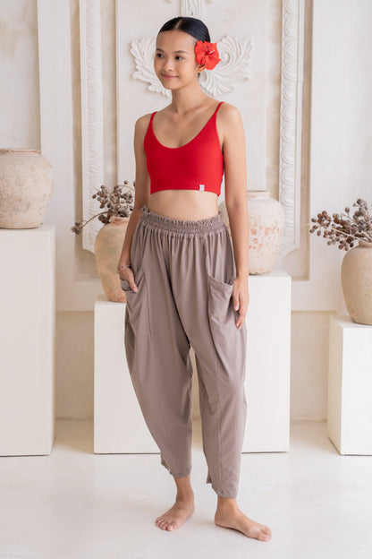 Maya Draped Pants with Pockets - Sable