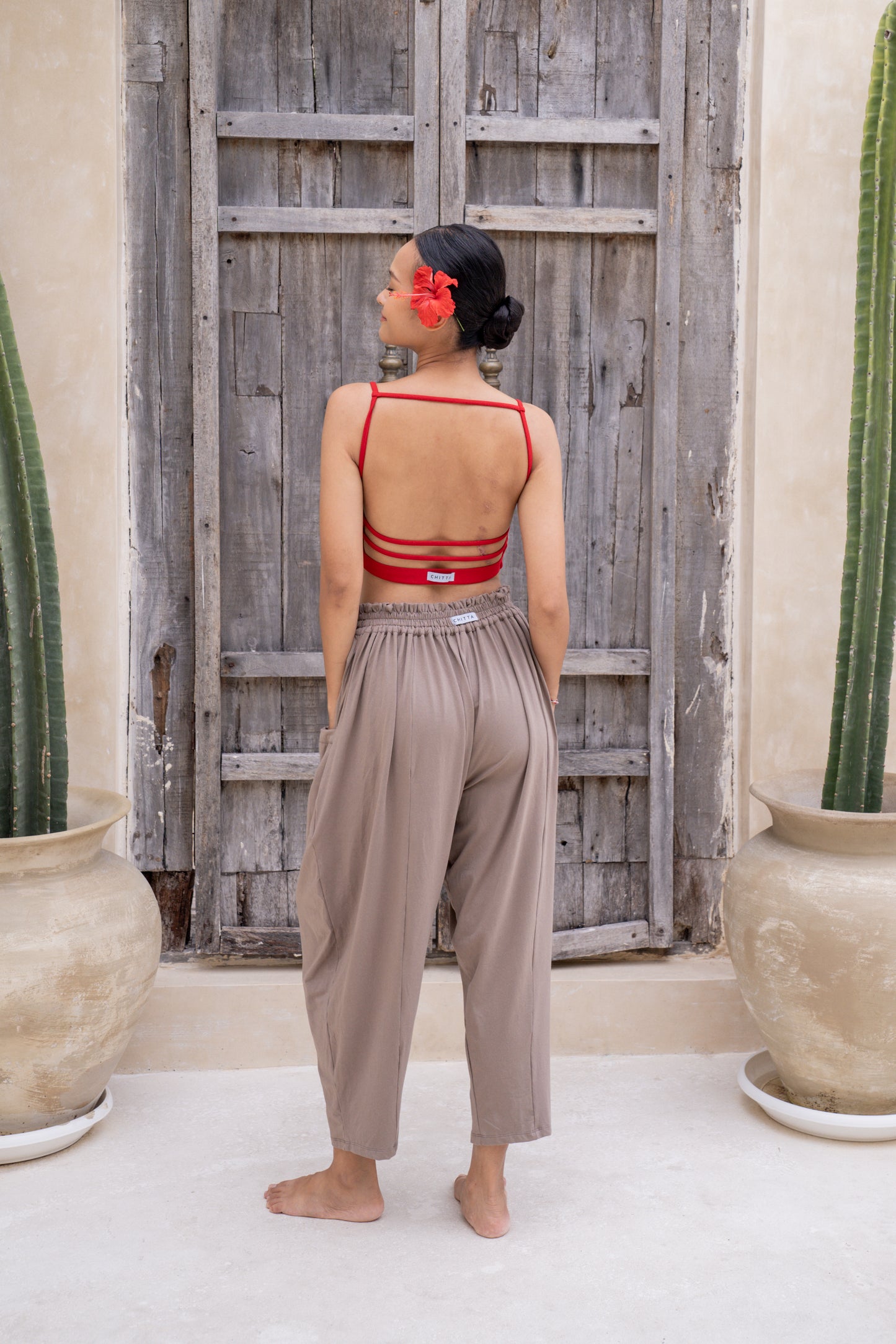 Maya Draped Pants with Pockets - Sable