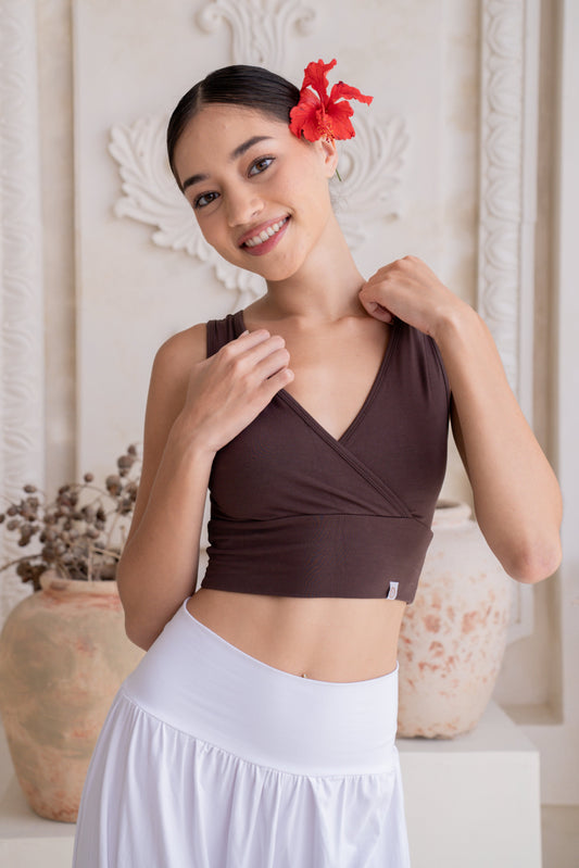 Drishti Wrap Top - Chocolate