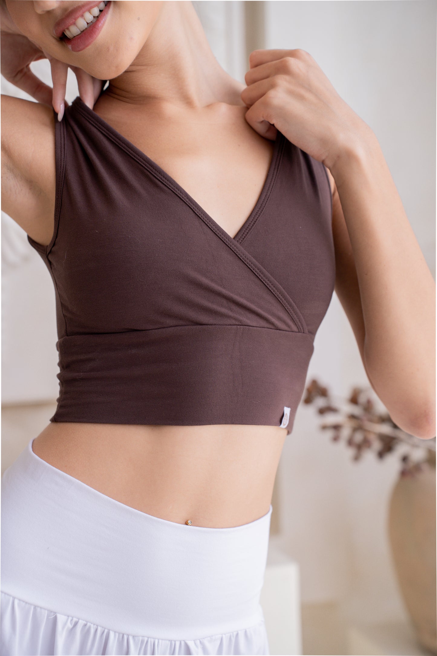 Drishti Wrap Top - Chocolate