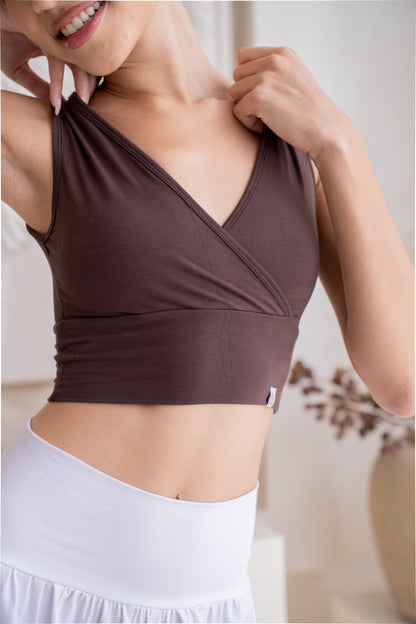 Drishti Wrap Top - Chocolate