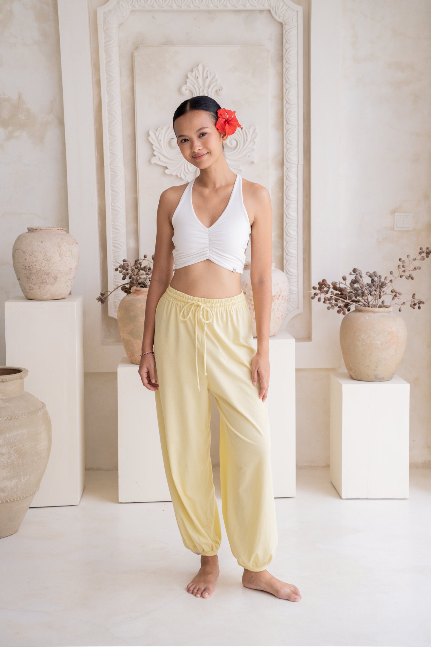 Soma Wide Joggers - Lemon