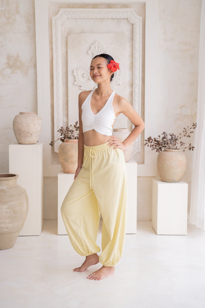 Soma Wide Joggers - Lemon