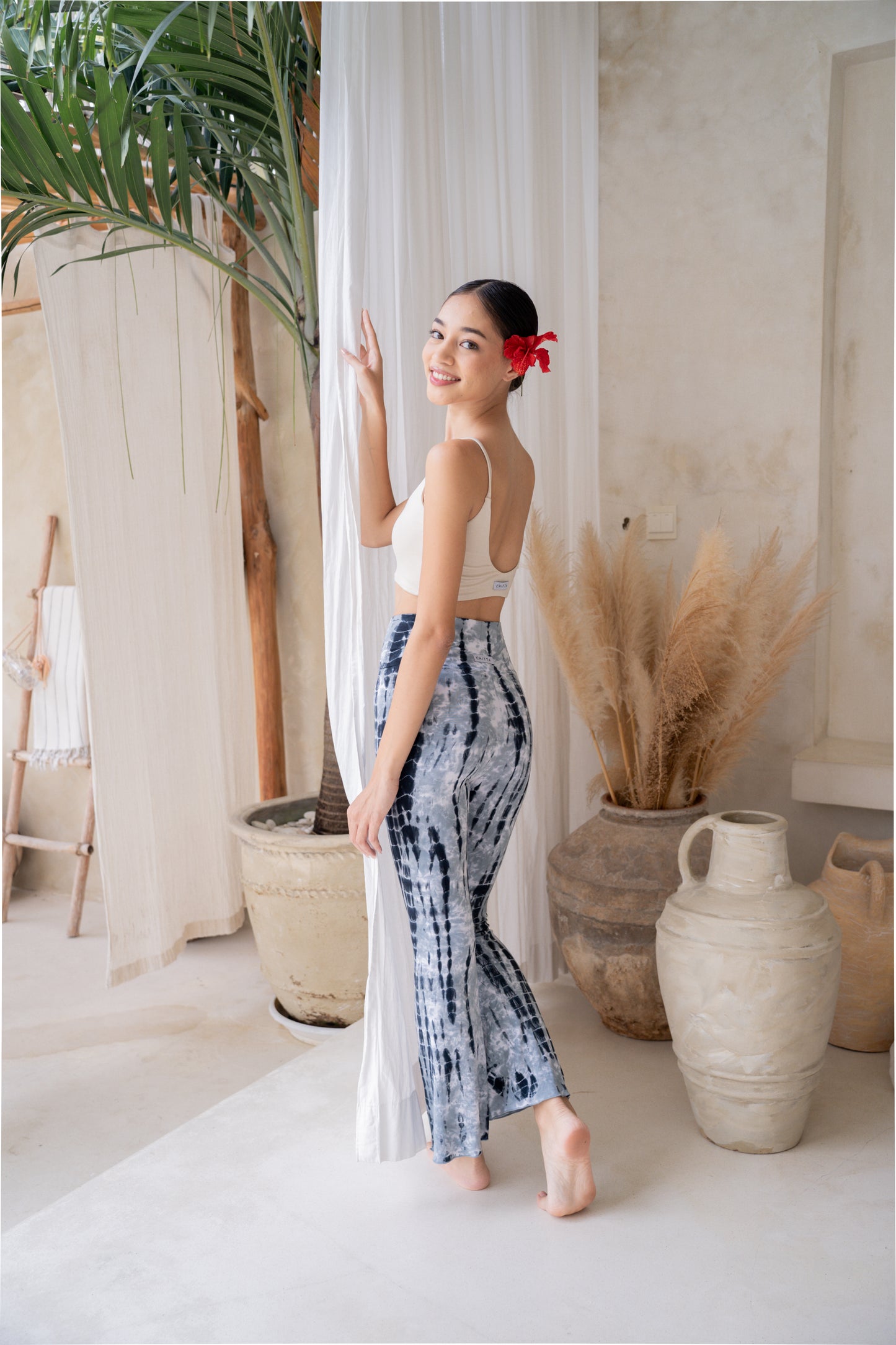 Sadhana Flare Pants - Tie-dye Baby Blue