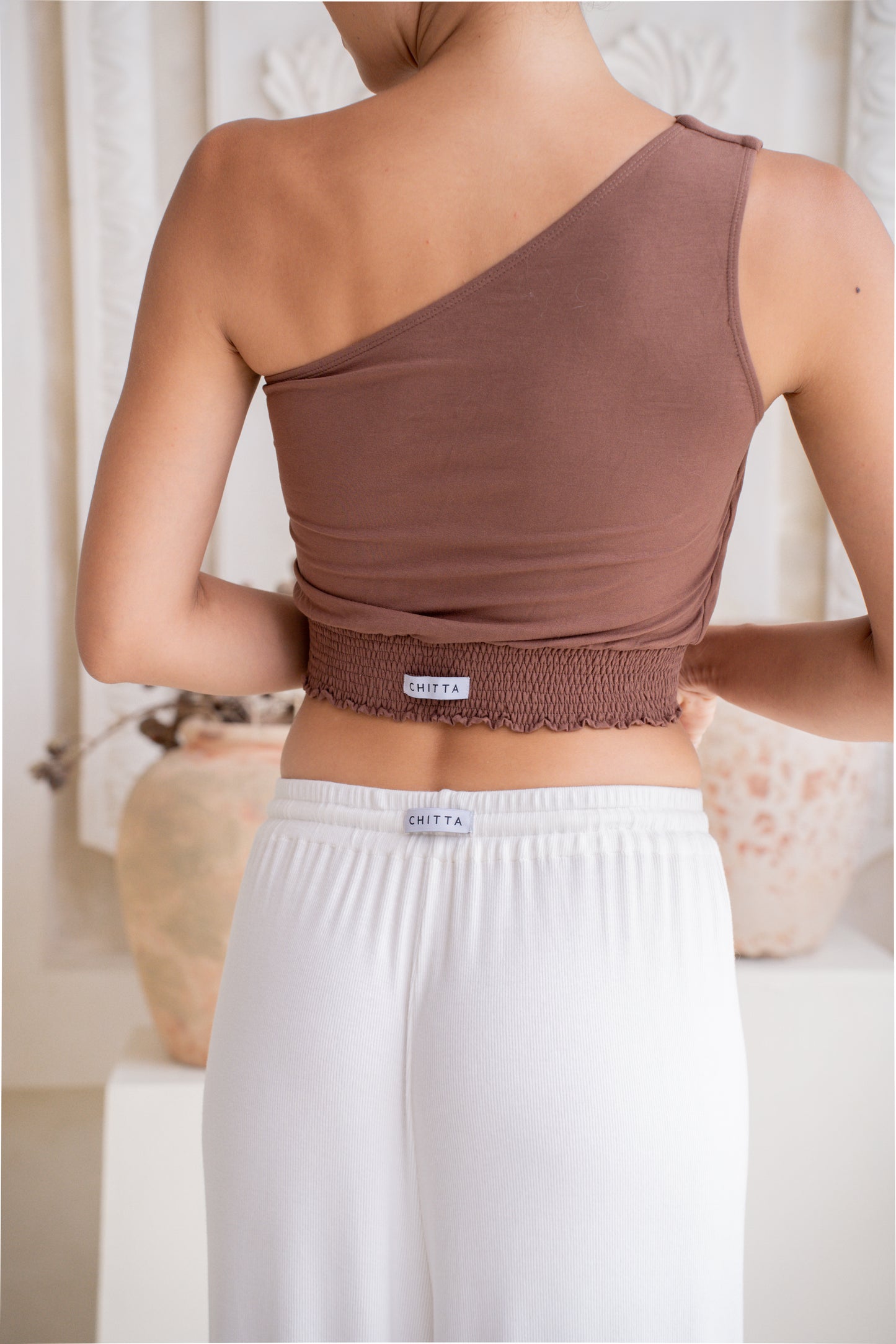 Dhyana Off-shoulder Top - Cocoa