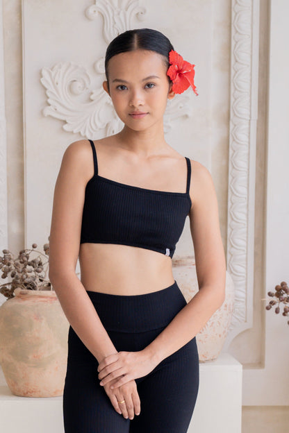Tara Ribbed Top - Noir