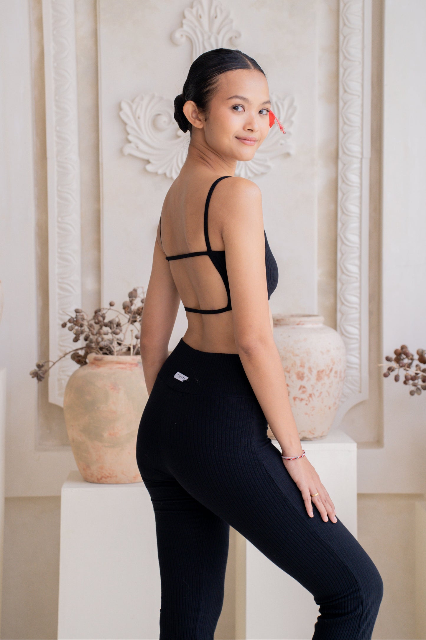 Tara Ribbed Top - Noir