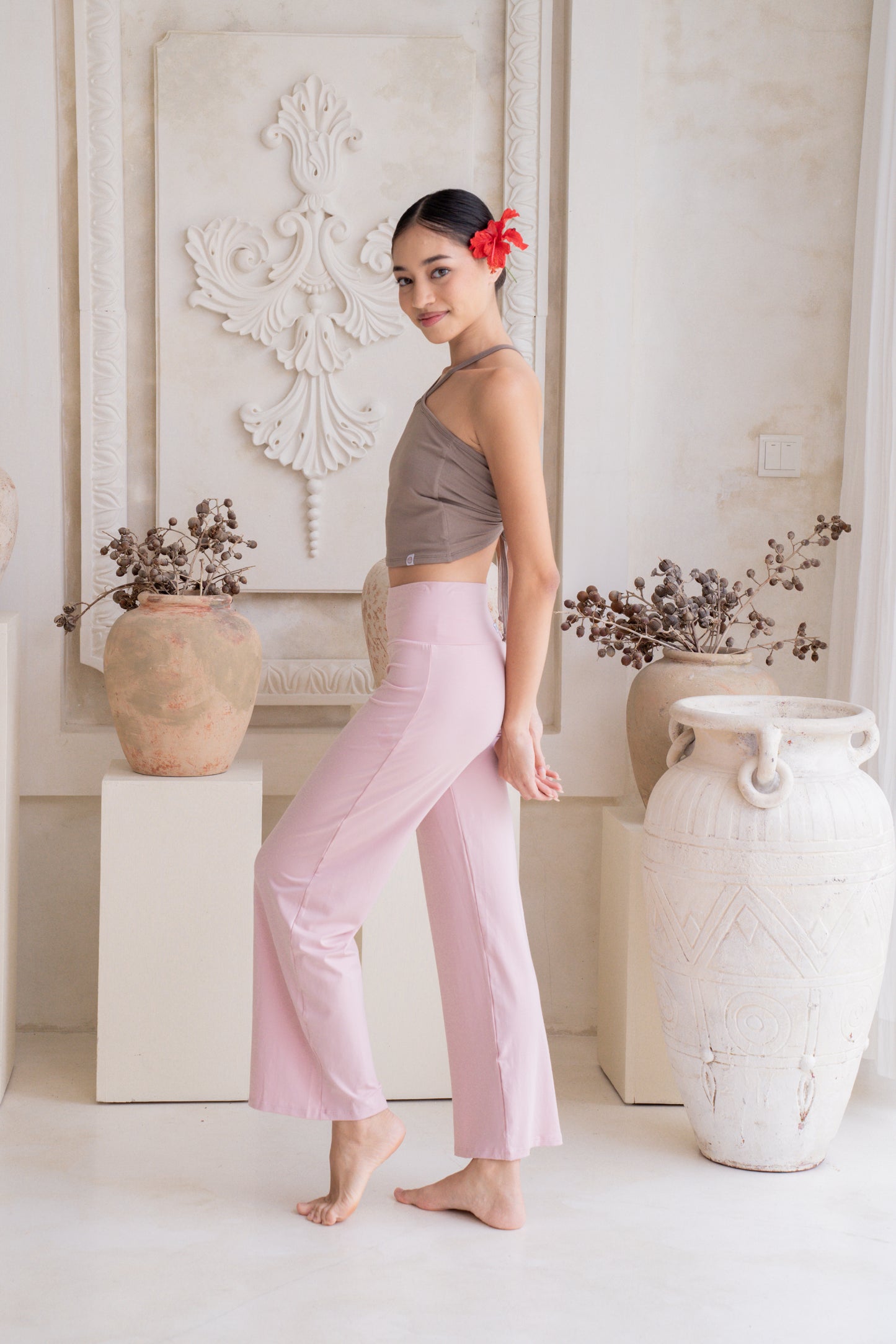 Mana Straight Pants - Cherry Blossom