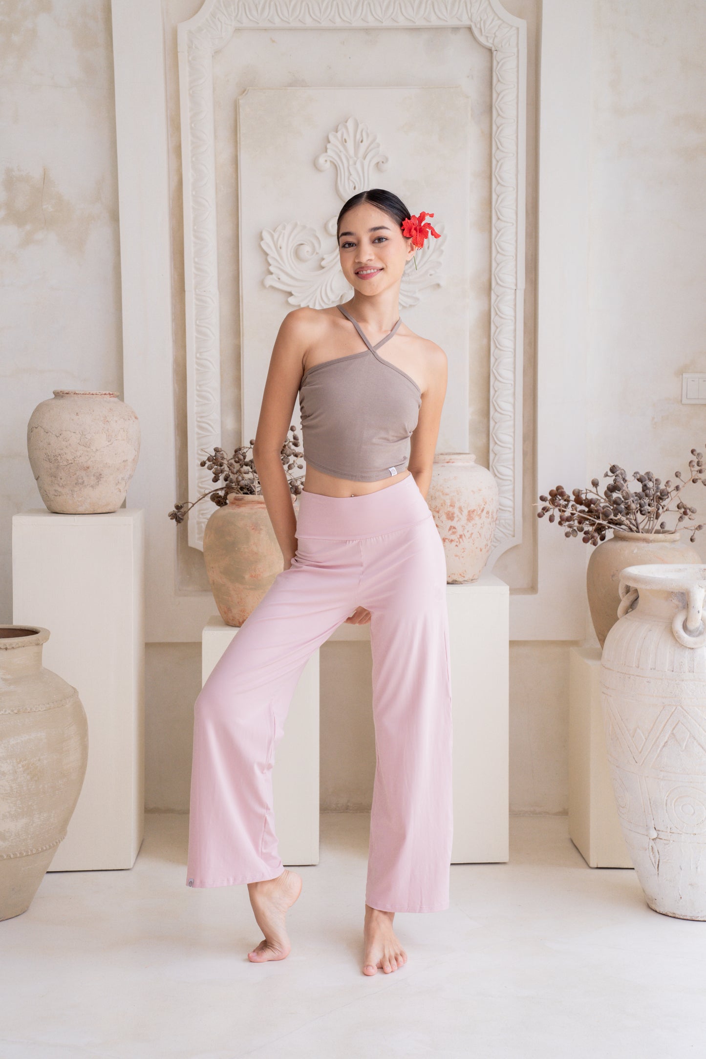 Mana Straight Pants - Cherry Blossom