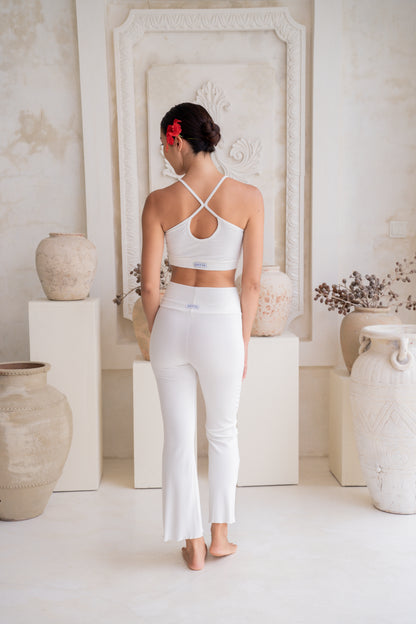 Sadhana Ribbed Flare Pants - Crème