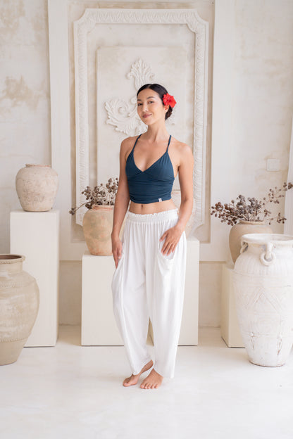 Maya Draped Pants with Pockets - Coconut Milk