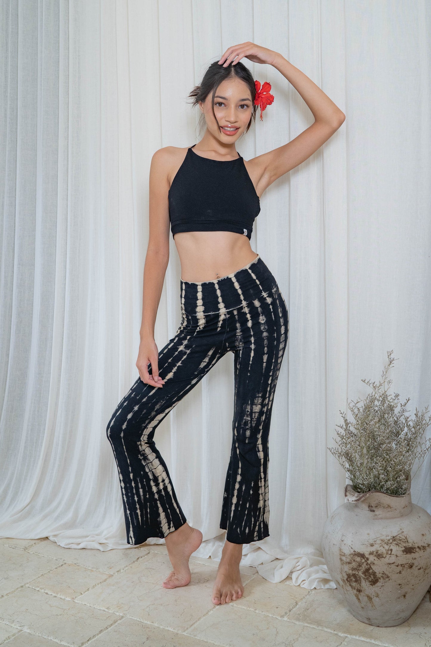 Sadhana Flare Pants - Tie-dye Black