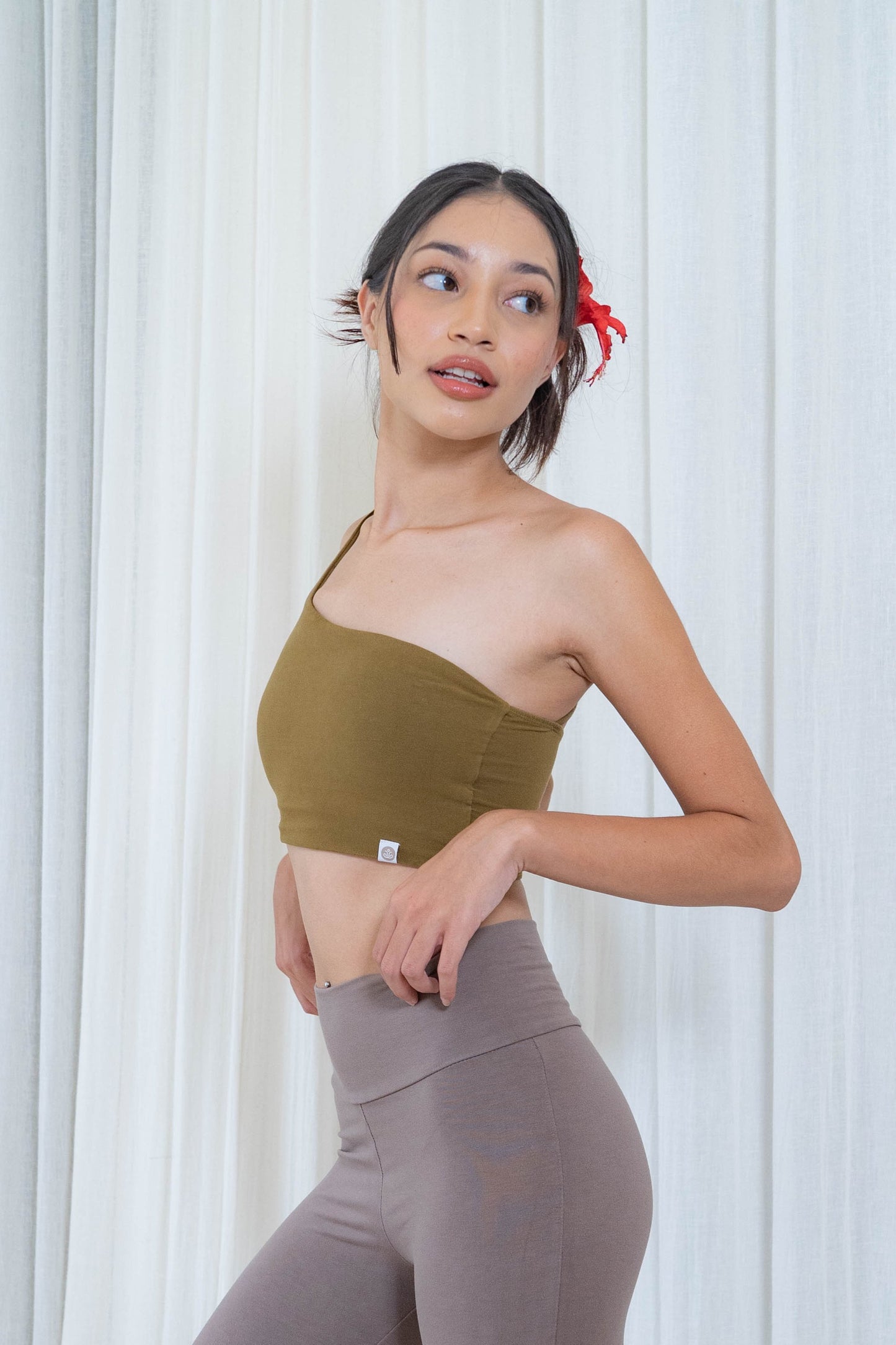 Satya Off-shoulder Top - Olive