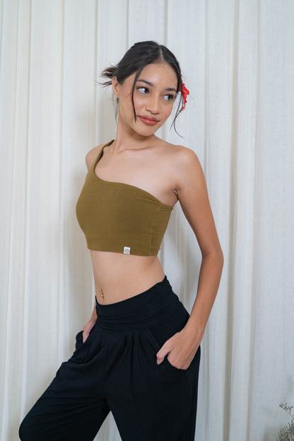 Satya Off-shoulder Top - Olive